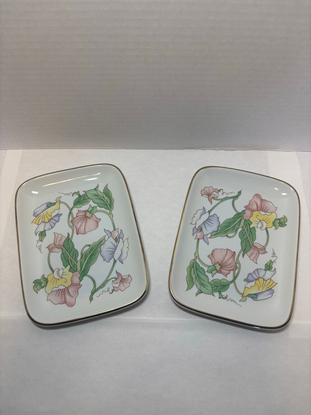 Vintage Porcelain Tray Fine China Floral Plate by Ben Rickert Inc. Made In Japan